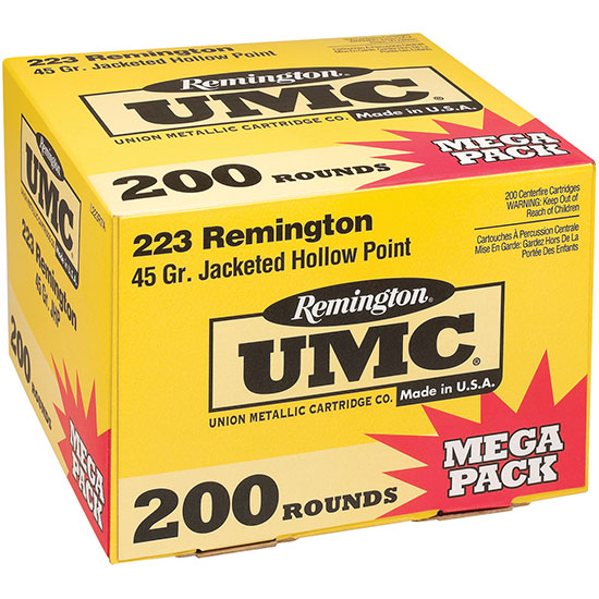 REM UMC 223REM 55GR FMJ MEGA PACK 200/4 - Sale